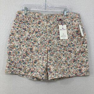 New Gloria Vanderbilt size 18 Multi Color High Rise Ditsy Floral Shorts Festival